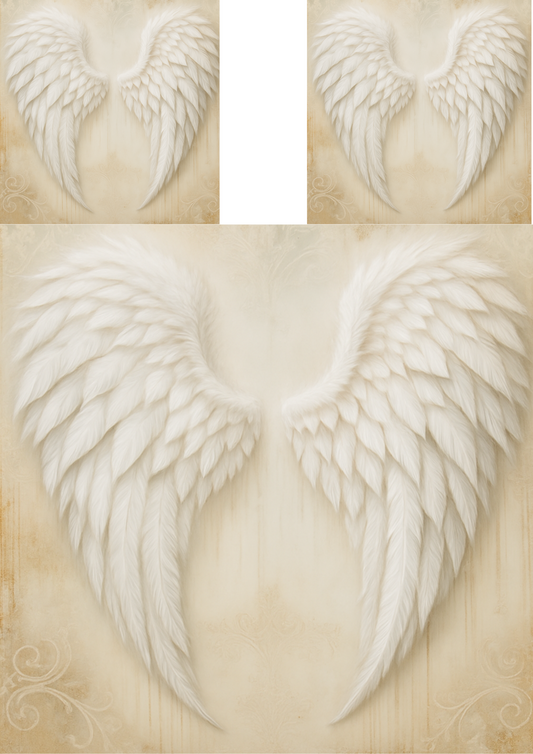 Sticker Sheet – White Angel Wings Full Cat. No. 4737