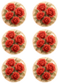 Wall Art Poster / Greeting Card / Sticker Sheet – Red Roses Shabby Chic In Circles Collage Cat. No. 4751
