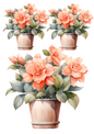 Wall Art Poster / Greeting Card / Sticker Sheet – Petunias In Pot Collage Cat. No. 4797