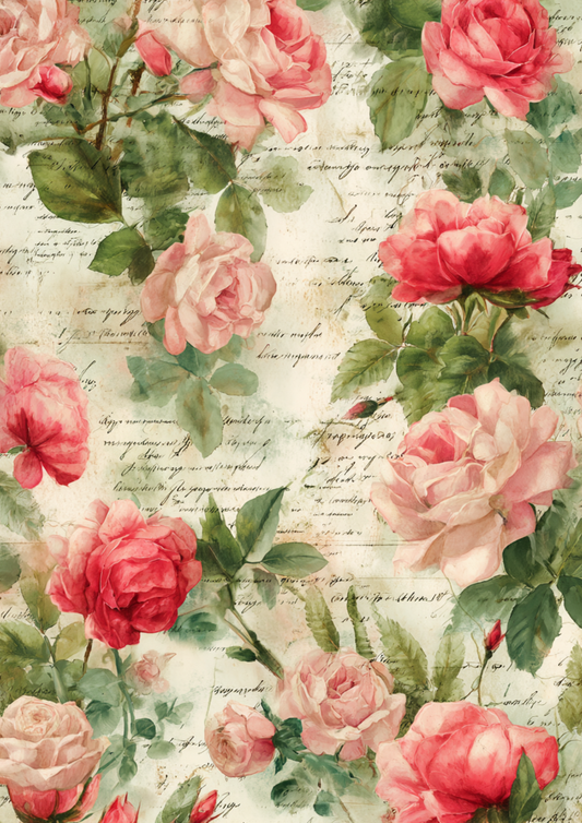 Sticker Sheet – Vintage Roses Background Cat. No. 4874