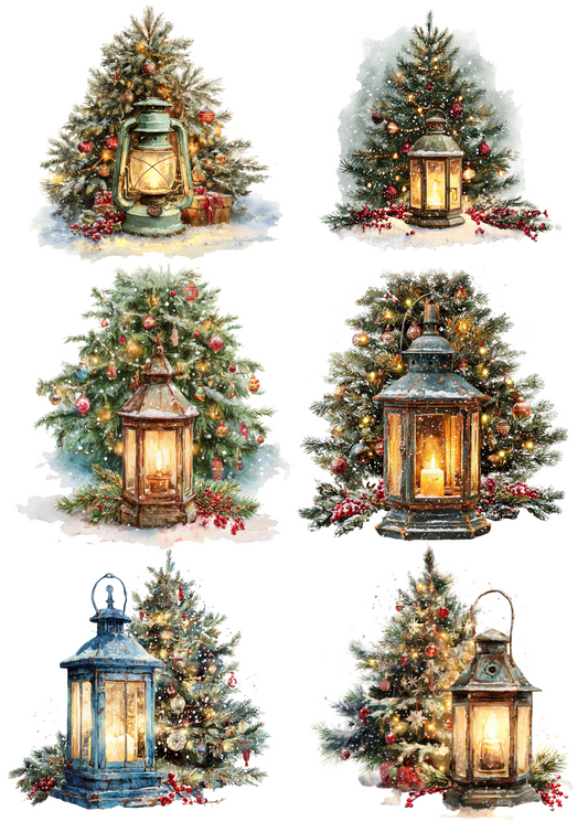 Sticker Sheet – Christmas Lanterns Collage Cat. No. 4894