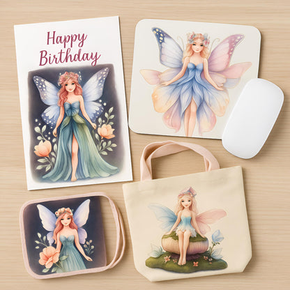 Watercolor Forest Fairies Clipart Set: 48 PNG Designs with Transparent Background