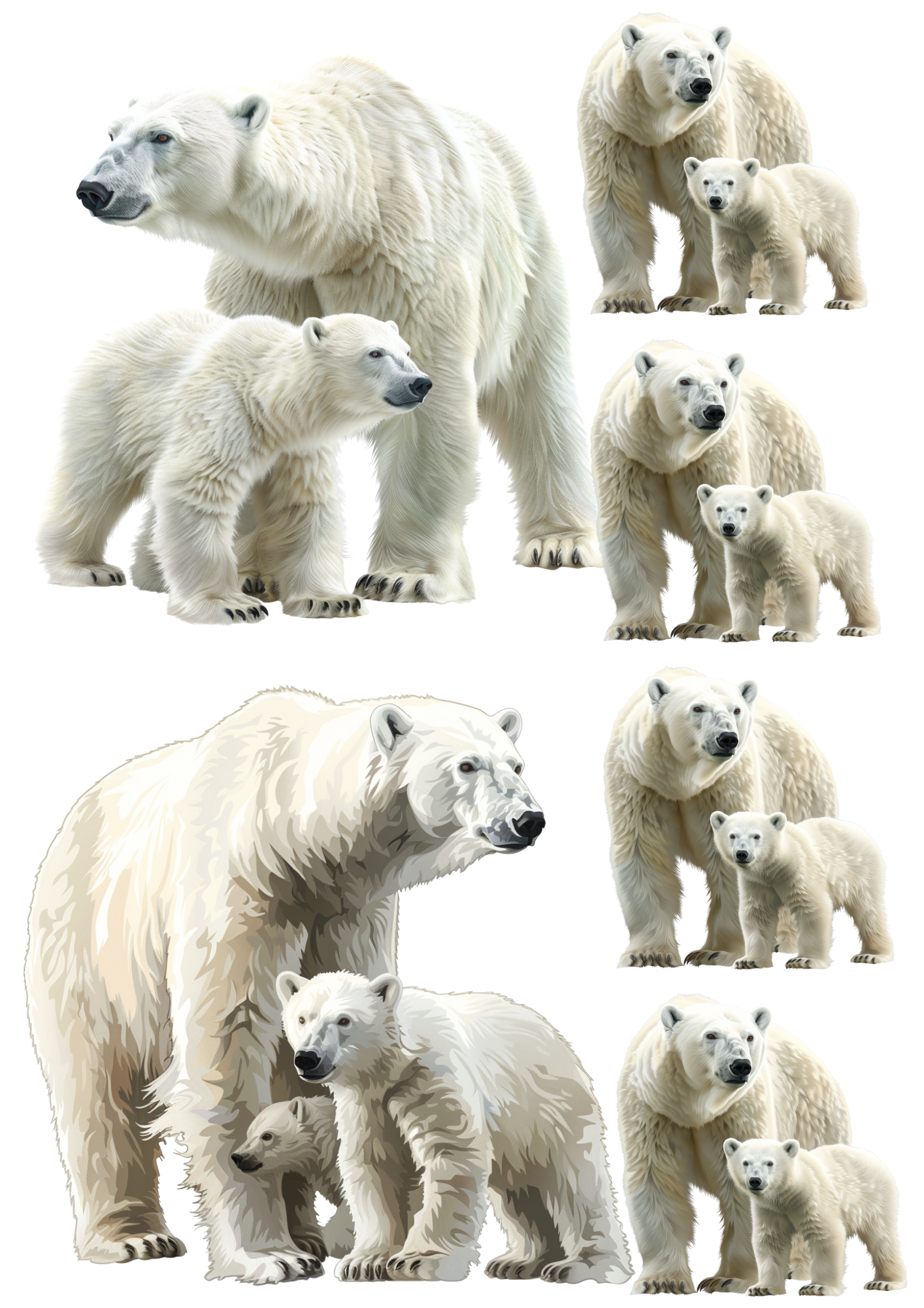 Sticker Sheet Polar Bears Collage Cat. No. 4923