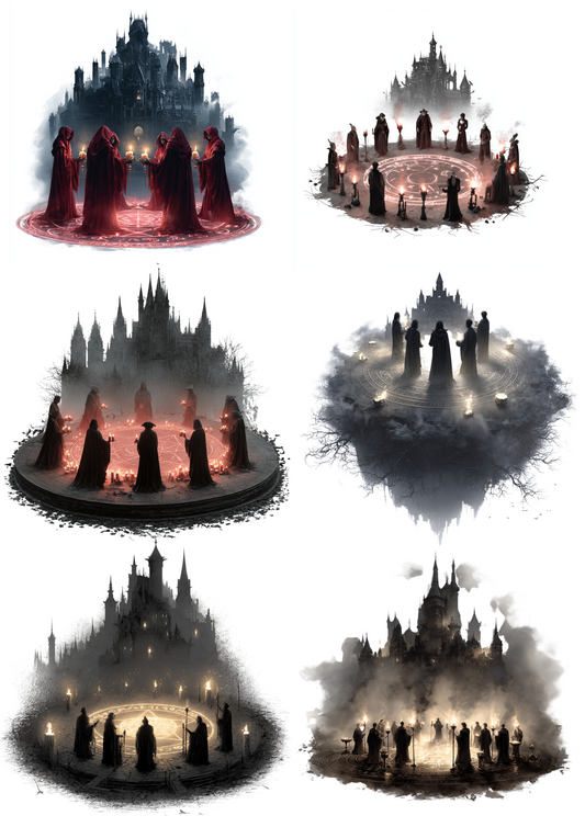 Sticker Sheet – Witches Magic Circle Collage Cat. No. 4974