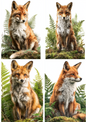 Klistremerkeark – Fox Collage Kat.nr. 4994