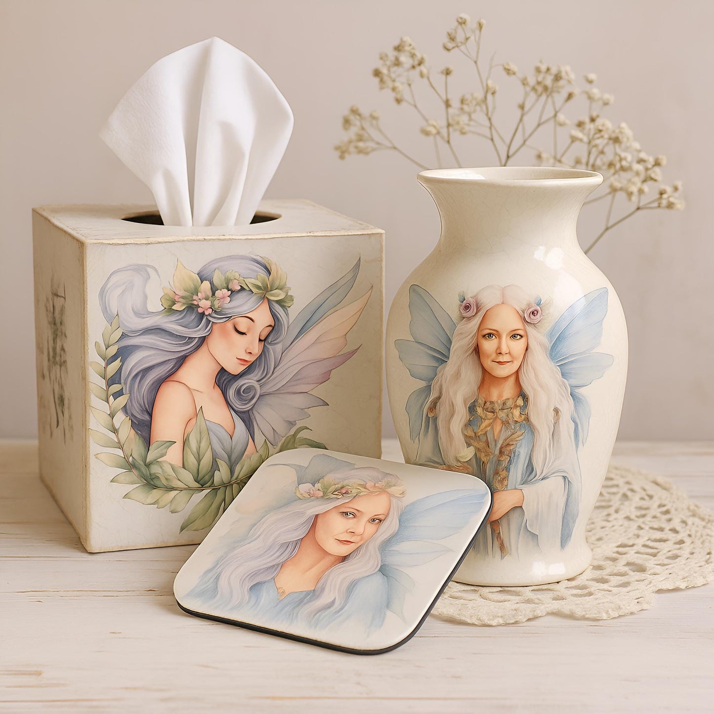 Watercolor Forest Fairies Clipart Set: 48 PNG Designs with Transparent Background