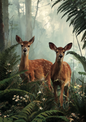 Wall Art Poster / Greeting Card / Sticker Sheet – Deer Calves Full Cat. No. 5000