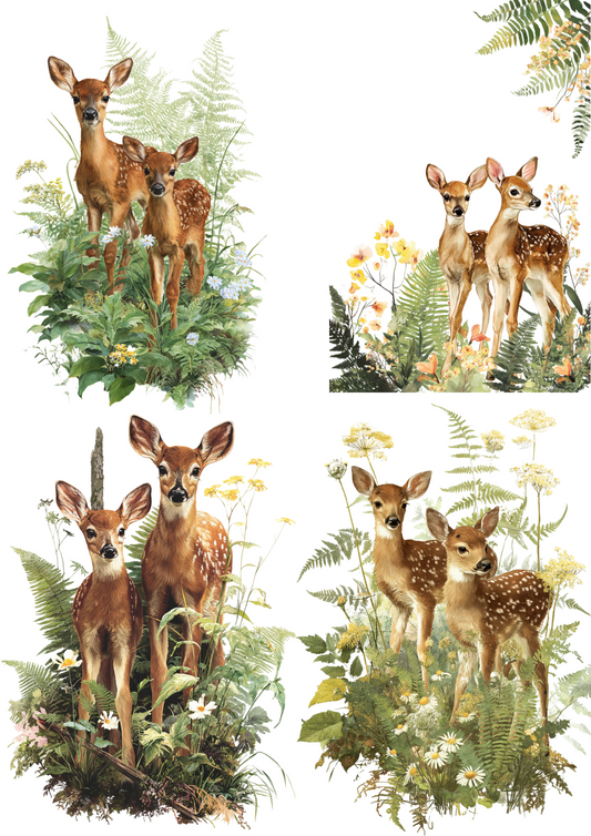 Sticker Sheet / Greeting Card – Deer Calves Collage Cat. No. 5001
