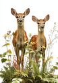 Wall Art Poster / Greeting Card / Sticker Sheet – Deer Calves Full Cat. No. 5002