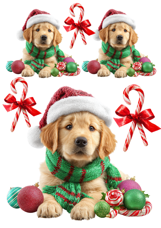 Sticker Sheet – Labrador In Christmas Hat Collage Cat. No. 5013