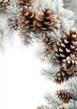 Wall Art Poster / Greeting Card / Sticker Sheet – Winter Pine Cones Collage Cat. No. 5035