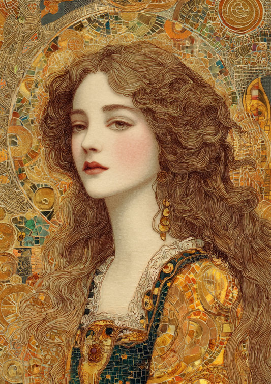 for Decoupage Portrait of a Woman by Gustav Klimt – A4 sticker sheet – ArtClipStick