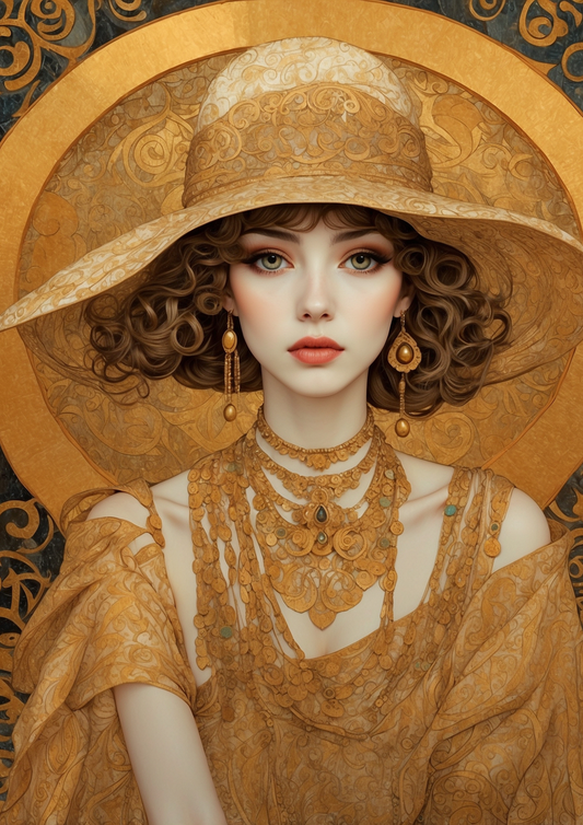 Sticker Sheet - Portrait of a Woman by Gustav Klimt Full Cat. No. 5079