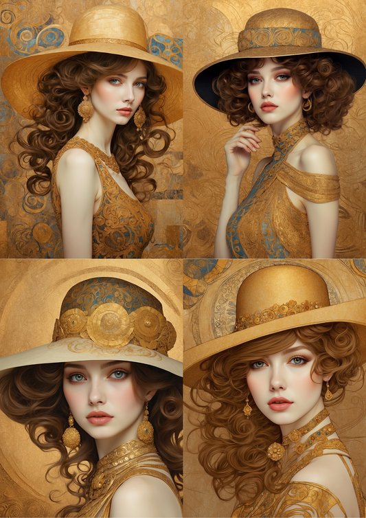 Sticker Sheet - Portrait of a Woman by Gustav Klimt Collage Cat. No. 5080