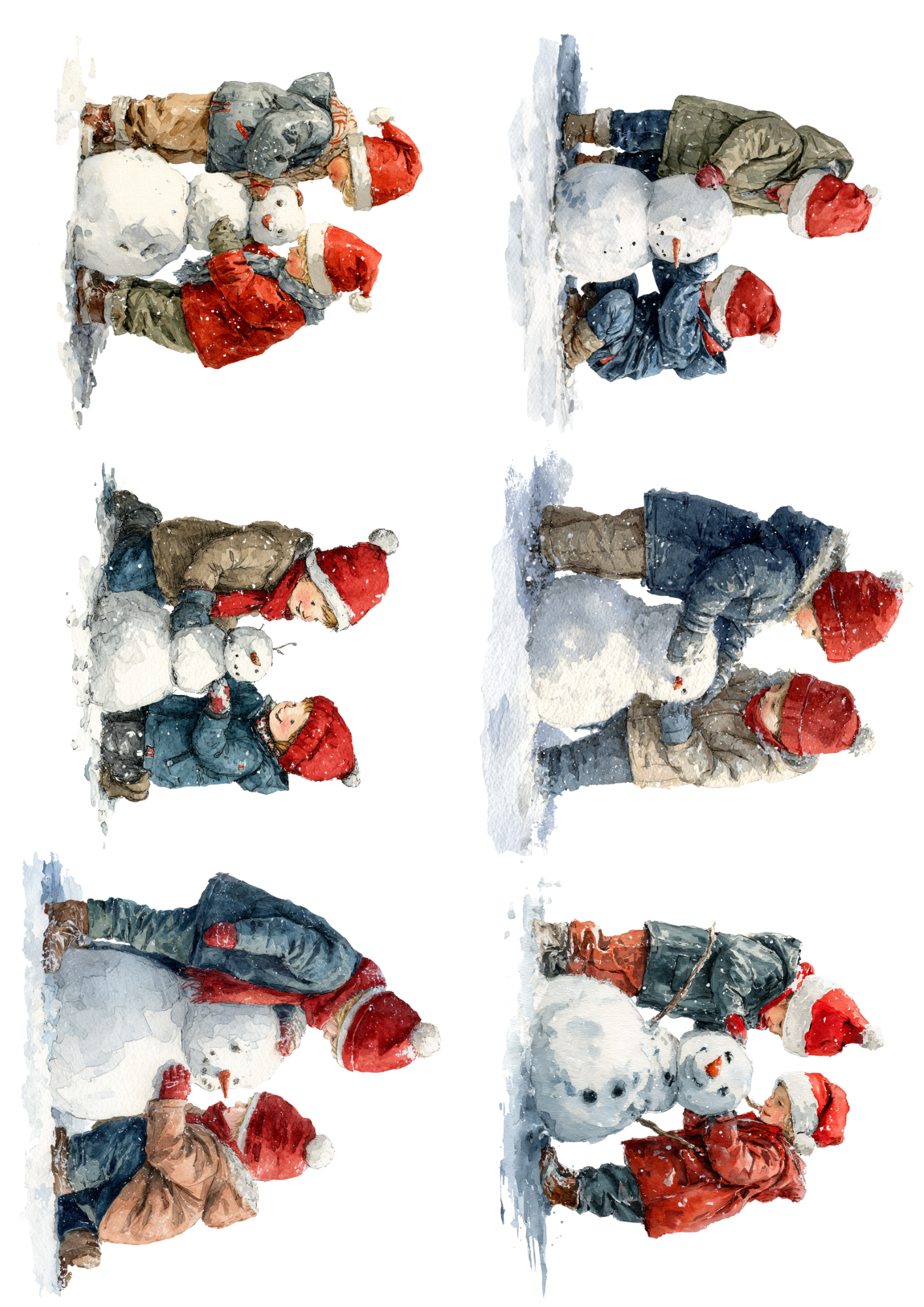 Sticker Sheet - Children Are Making Snowman Collage Cat. No. 5093