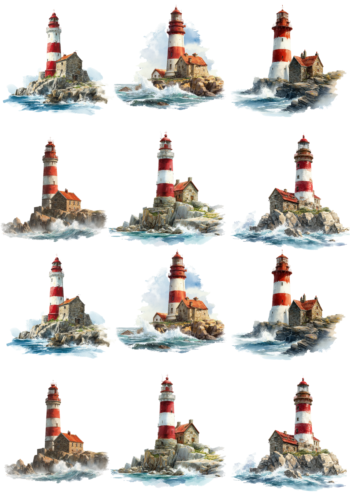 Sticker Sheet - Lighthouse Collage Cat. No. 5098