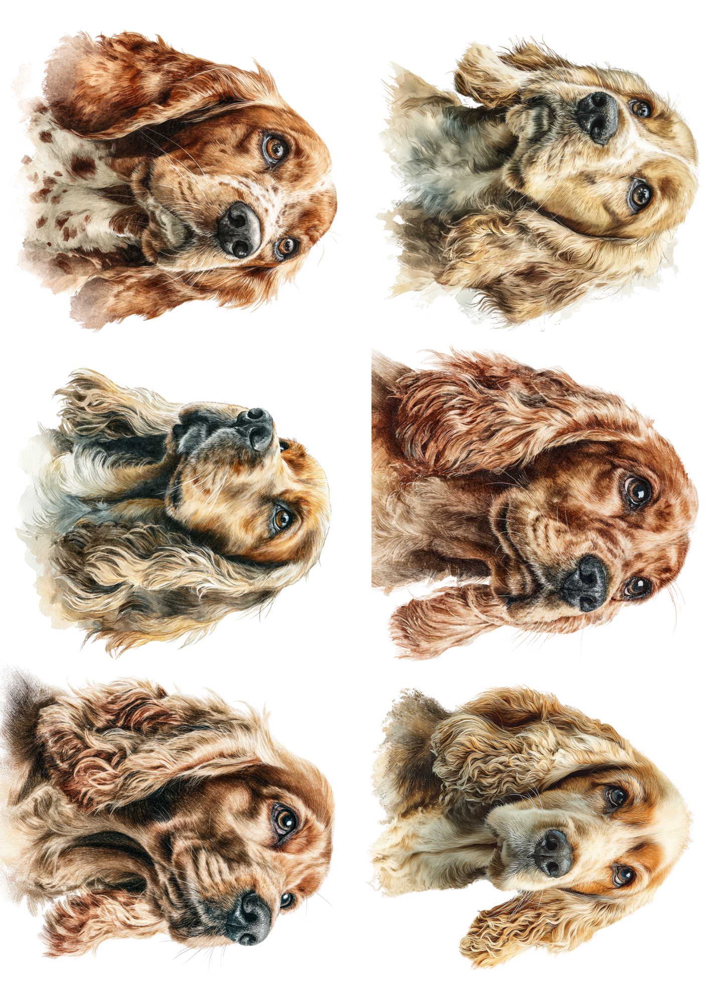 Sticker Sheet Cocker Spaniel Collage Cat. No. 5105