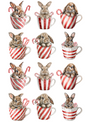 Sticker Sheet Bunny in a Cup Collage Cat. No. 5113