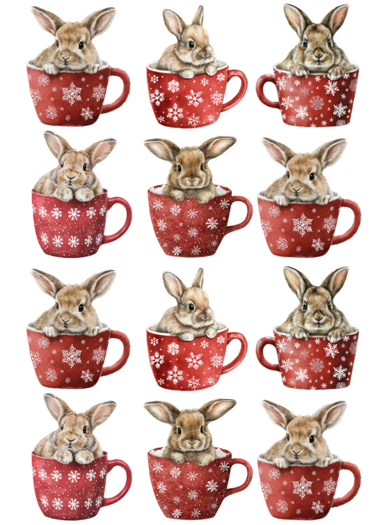 Sticker Sheet Bunny in a Cup Collage Cat. No. 5115