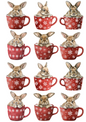 Sticker Sheet Bunny in a Cup Collage Cat. No. 5115