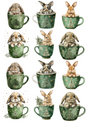 Sticker Sheet Bunny in a Cup Collage Cat. No. 5117