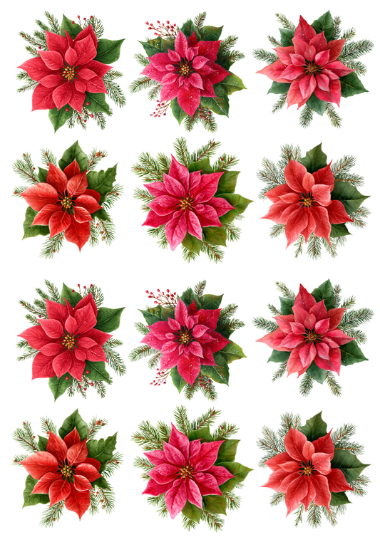 Sticker Sheet Poinsettia Collage Cat. No. 5122