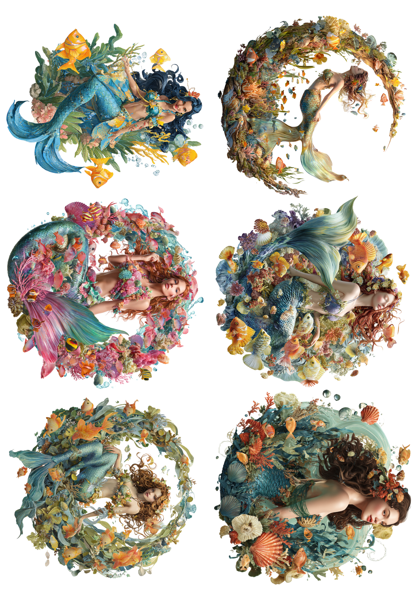 Sticker Sheet Mermaid Collage Cat. No. 5125