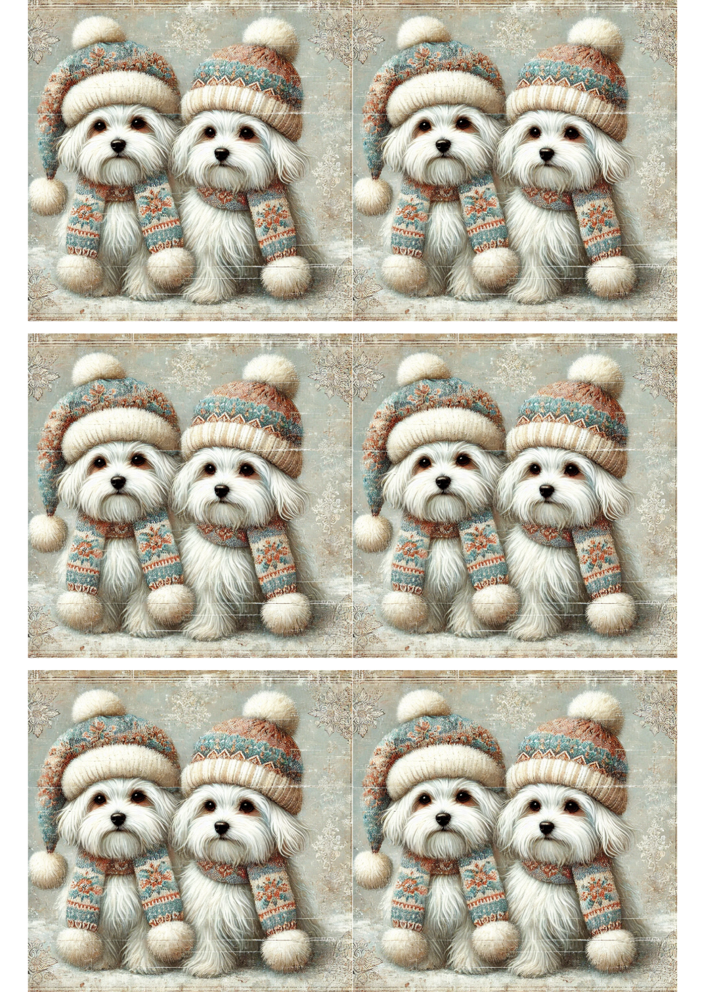 Sticker Sheet Maltese Dogs in Hat Collage Cat. No. 5140