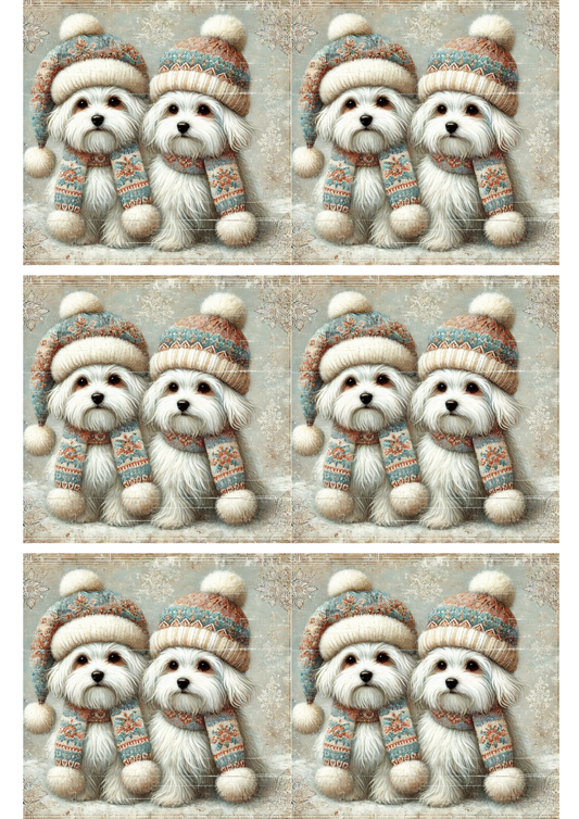Sticker Sheet Maltese Dogs in Hat Collage Cat. No. 5140