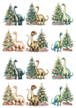 Sticker Sheet Dinosaurs at the Christmas Tree Collage Cat. No. 5151