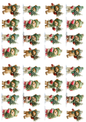 Sticker Sheet Teddy Bear in a Hat with a Christmas Tree Collage Cat. No. 5158