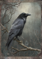 Wall Art Poster / Greeting Card / Sticker Sheet – Raven Background For Journaling Full Cat. No. 5175