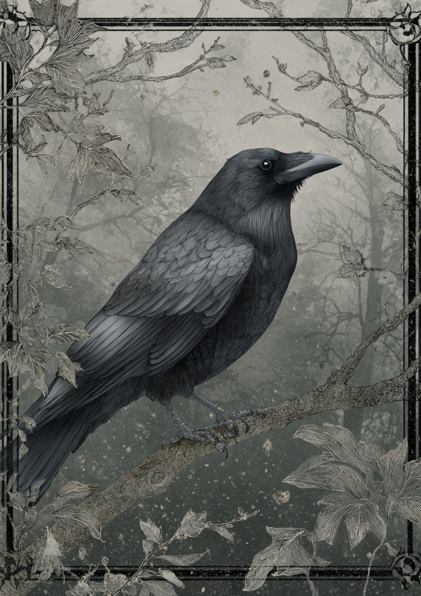 Sticker Sheet - Raven Background For Journaling Full Cat. No. 5176