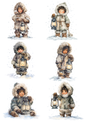 Wall Art Poster / Greeting Card / Sticker Sheet – Eskimo Collage Cat. No. 5189