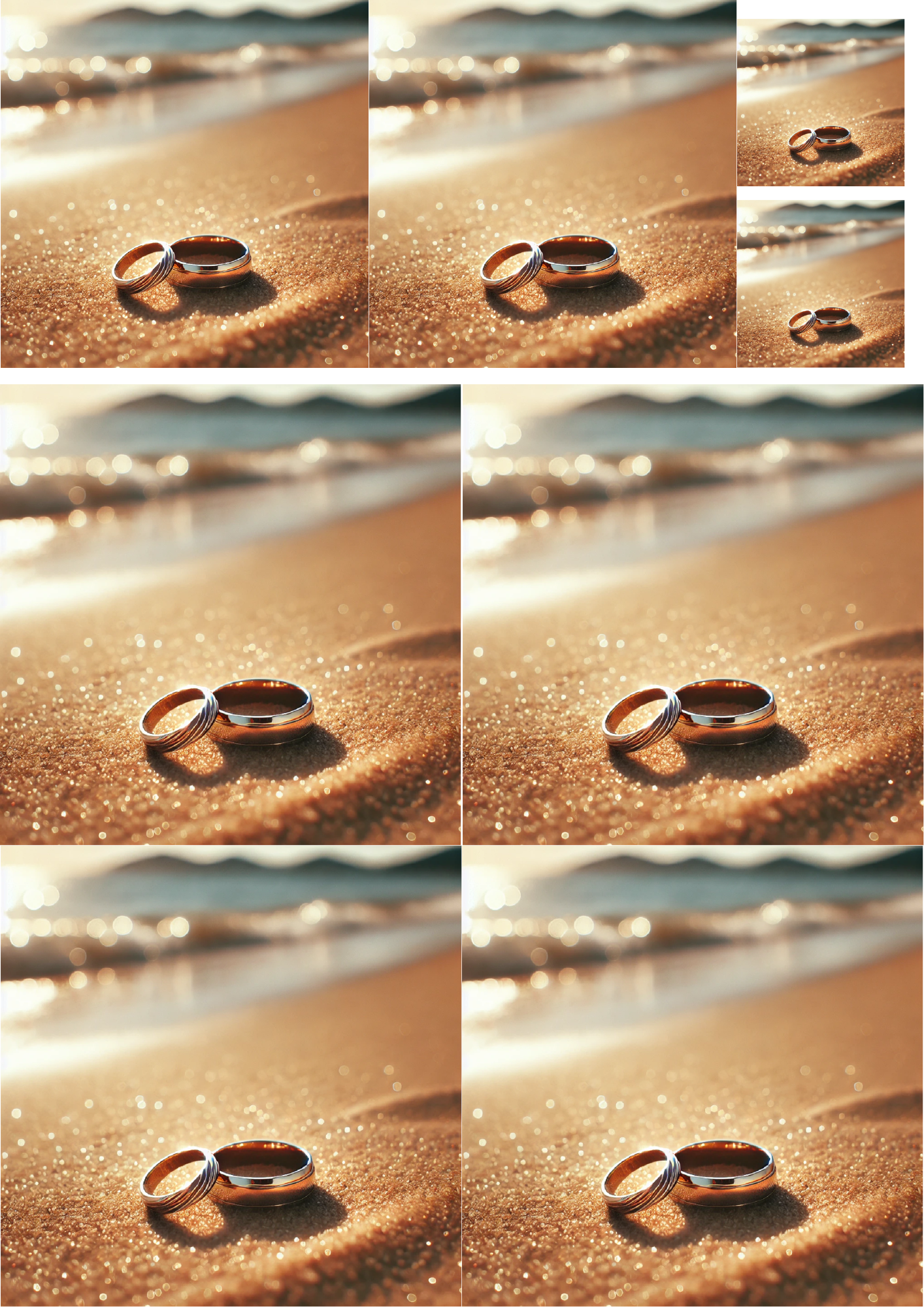Sticker Sheet - Wedding Rings On The Beach Collage Cat. No. 5197