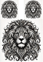 Wall Art Poster / Greeting Card / Sticker Sheet – Lion Head in Gothic Style Collage Cat. No. 5202