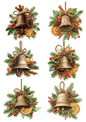 Wall Art Poster / Greeting Card / Sticker Sheet – Rustic Christmas Bells Collage Cat. No. 5203
