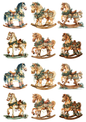 Wall Art Poster / Greeting Card / Sticker Sheet – Christmas Rocking Horse Collage Cat. No. 5207