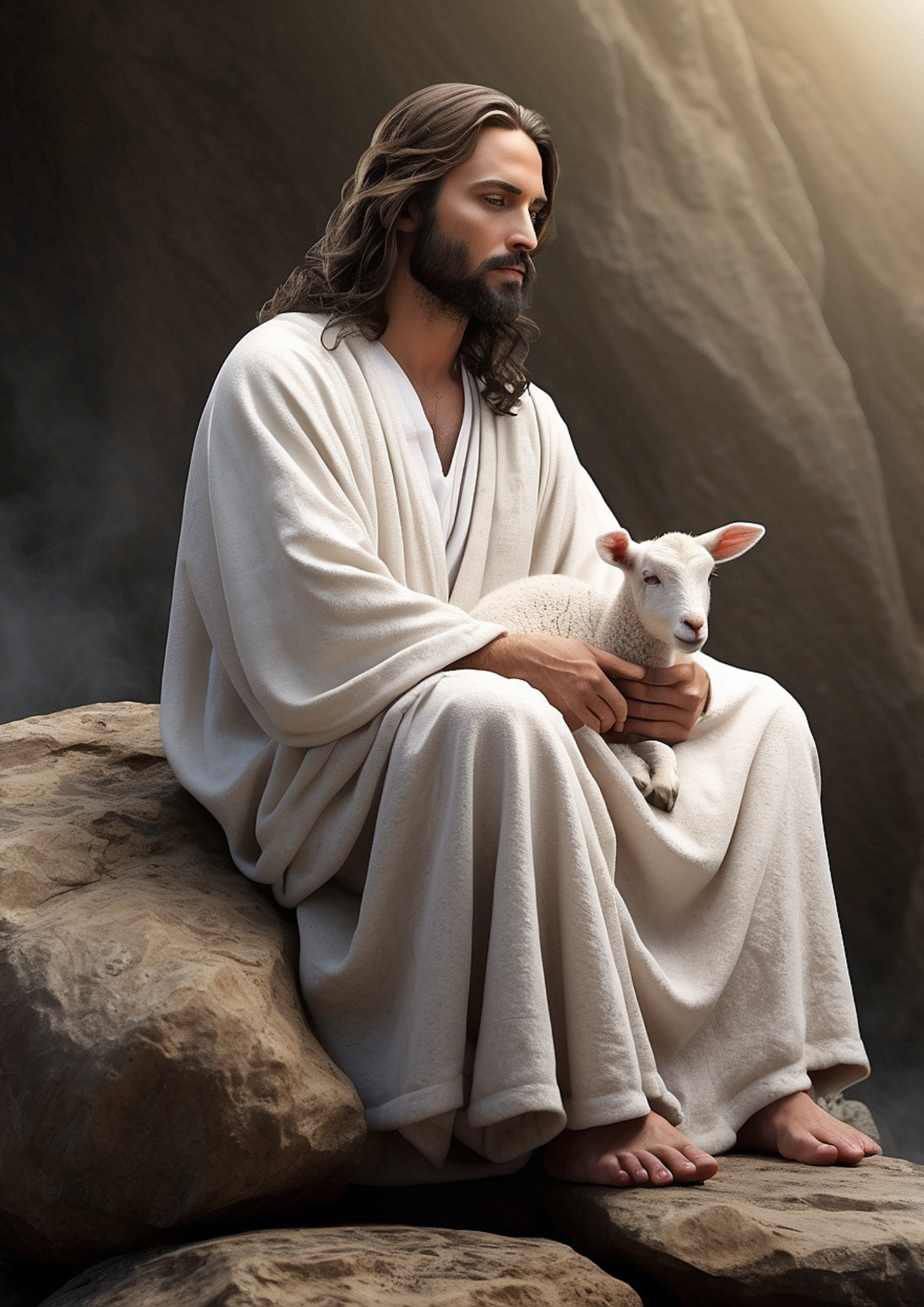 Sticker Sheet / Greeting Card – Jesus With Lamb Full Cat. No. 5262