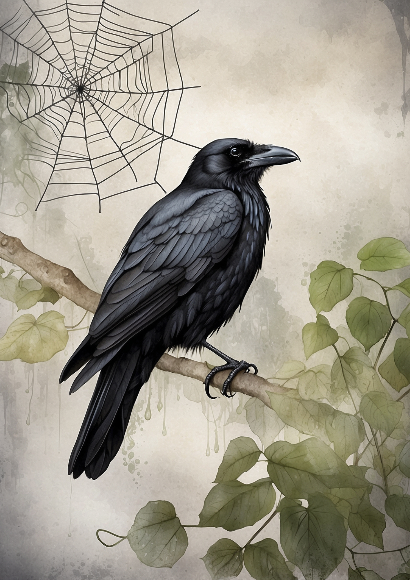 Sticker Sheet / Greeting Card – Raven Background For Journaling Full Cat. No. 5277
