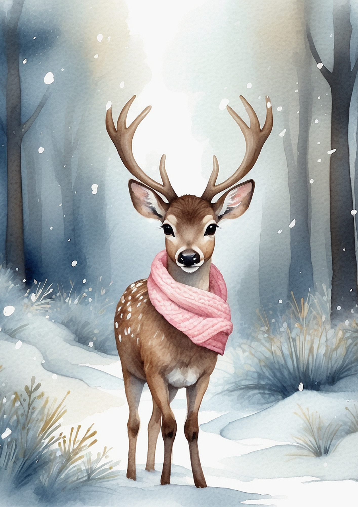 Sticker Sheet / Greeting Card – Majestic Deer Journaling Background Full Cat. No. 5285