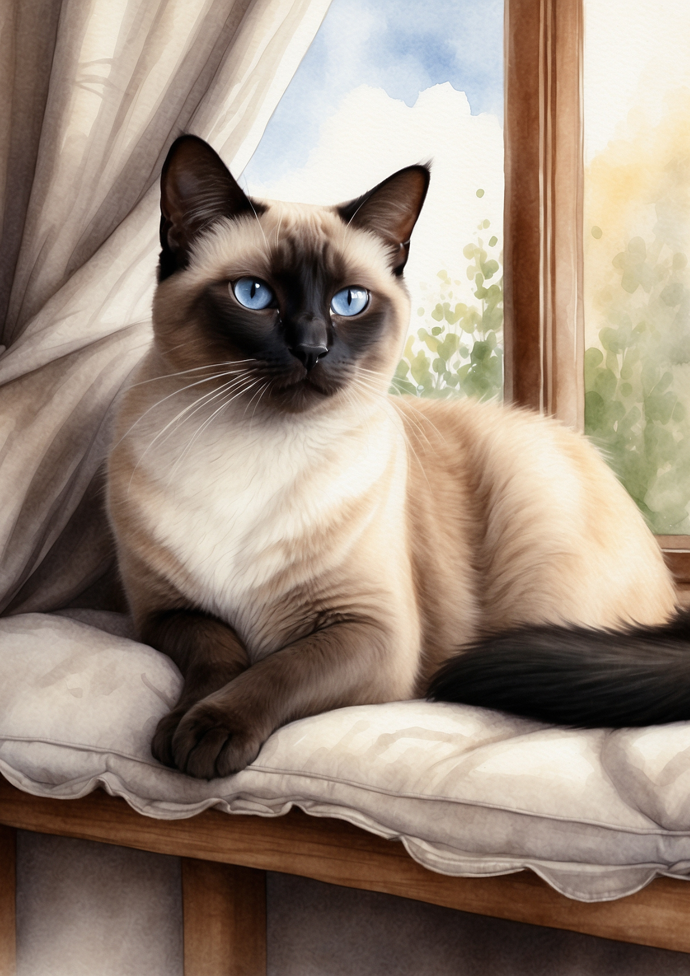 Sticker Sheet / Greeting Card – Cat On The Window Background For Journaling Full Cat. No. 5292