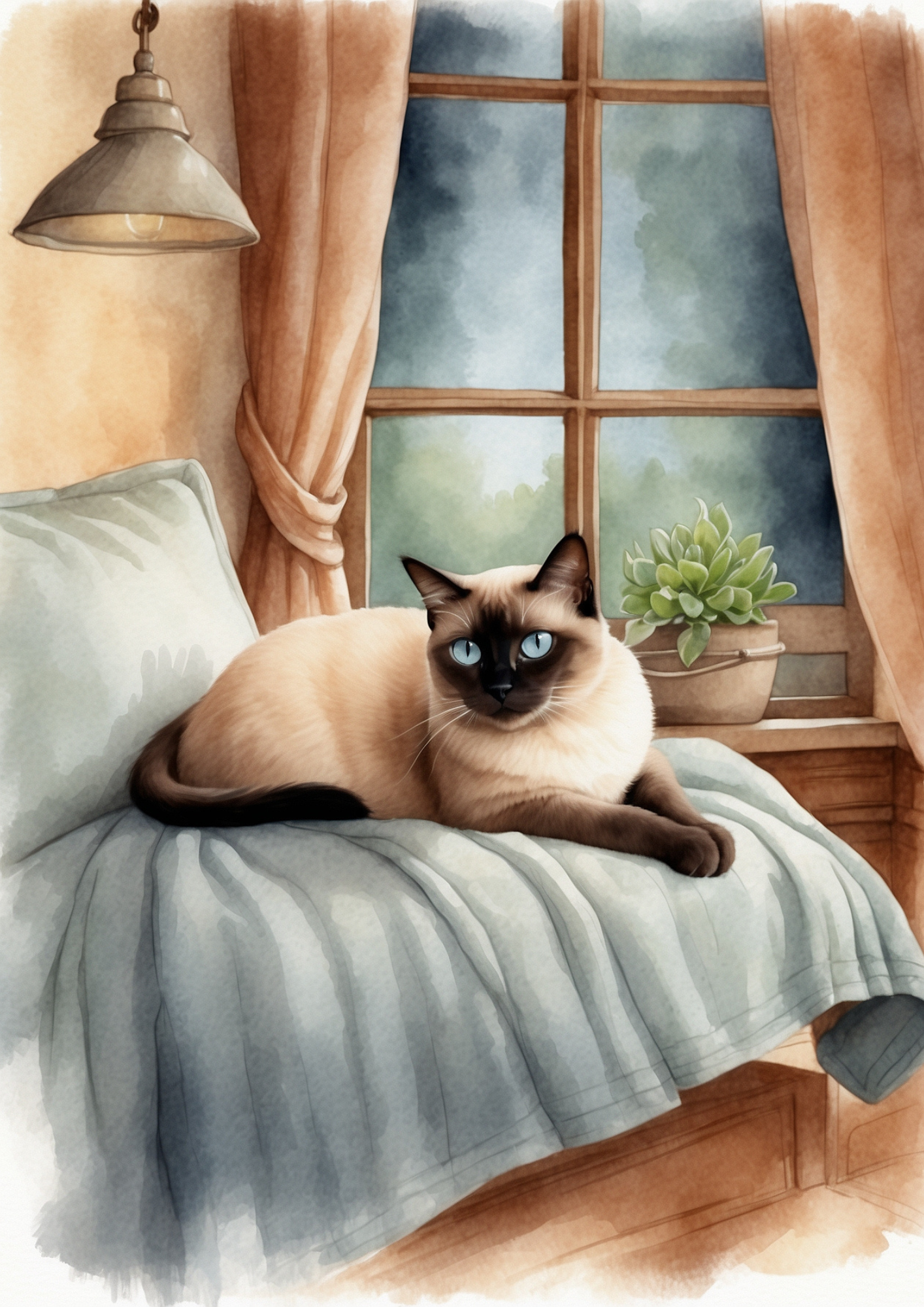 Sticker Sheet / Greeting Card – Cat On The Window Background For Journaling Full Cat. No. 5293