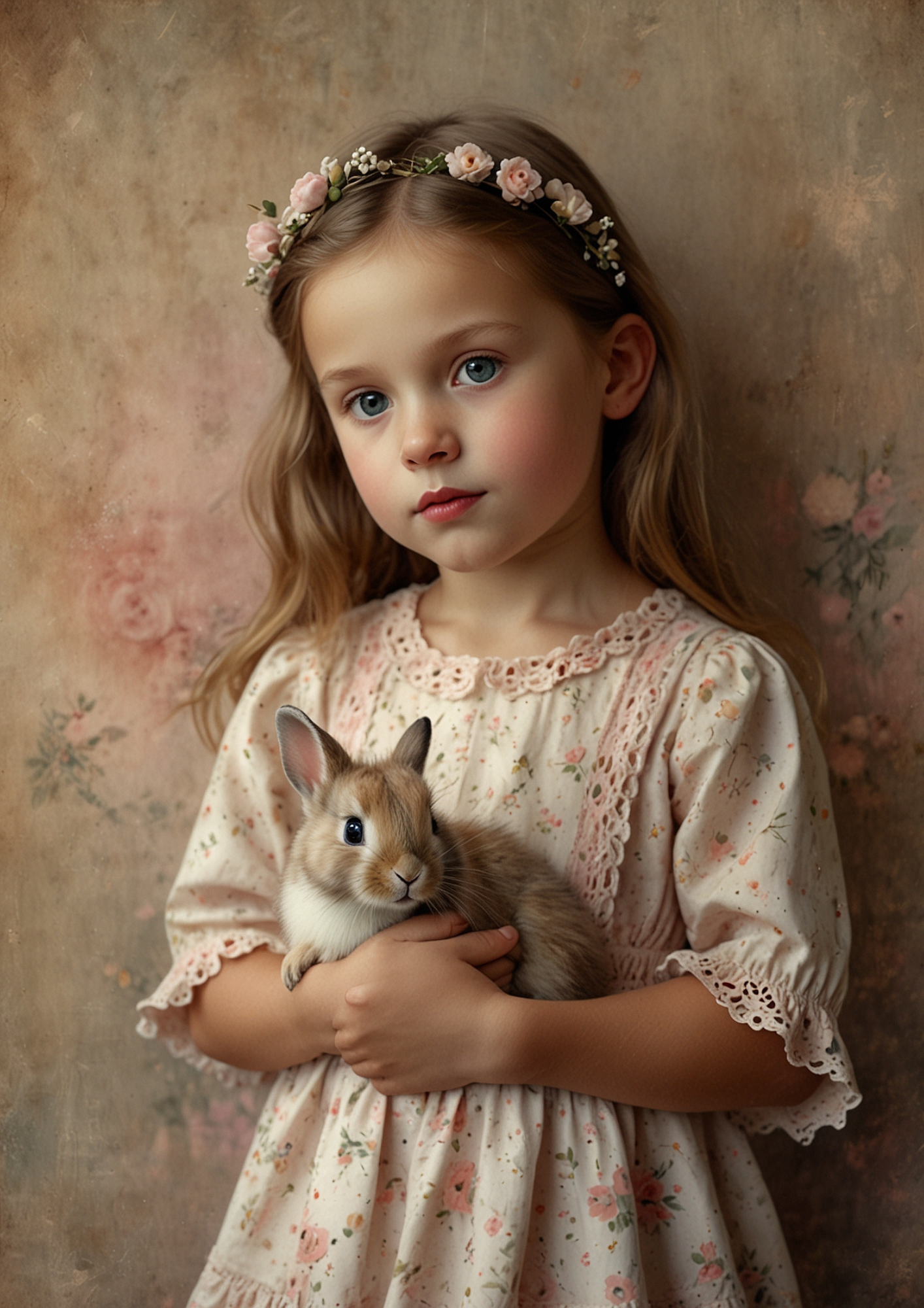 Sticker Sheet / Greeting Card – Girl With Bunny Background For Journaling Full Cat. No. 5309