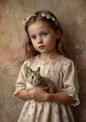 Sticker Sheet / Greeting Card – Girl With Bunny Background For Journaling Full Cat. No. 5309