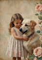 Sticker Sheet / Greeting Card – Girl With Dog Journaling Full Cat. No. 5318