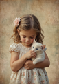 Sticker Sheet / Greeting Card – Girl With Dog Cat Journaling Full Cat. No. 5322
