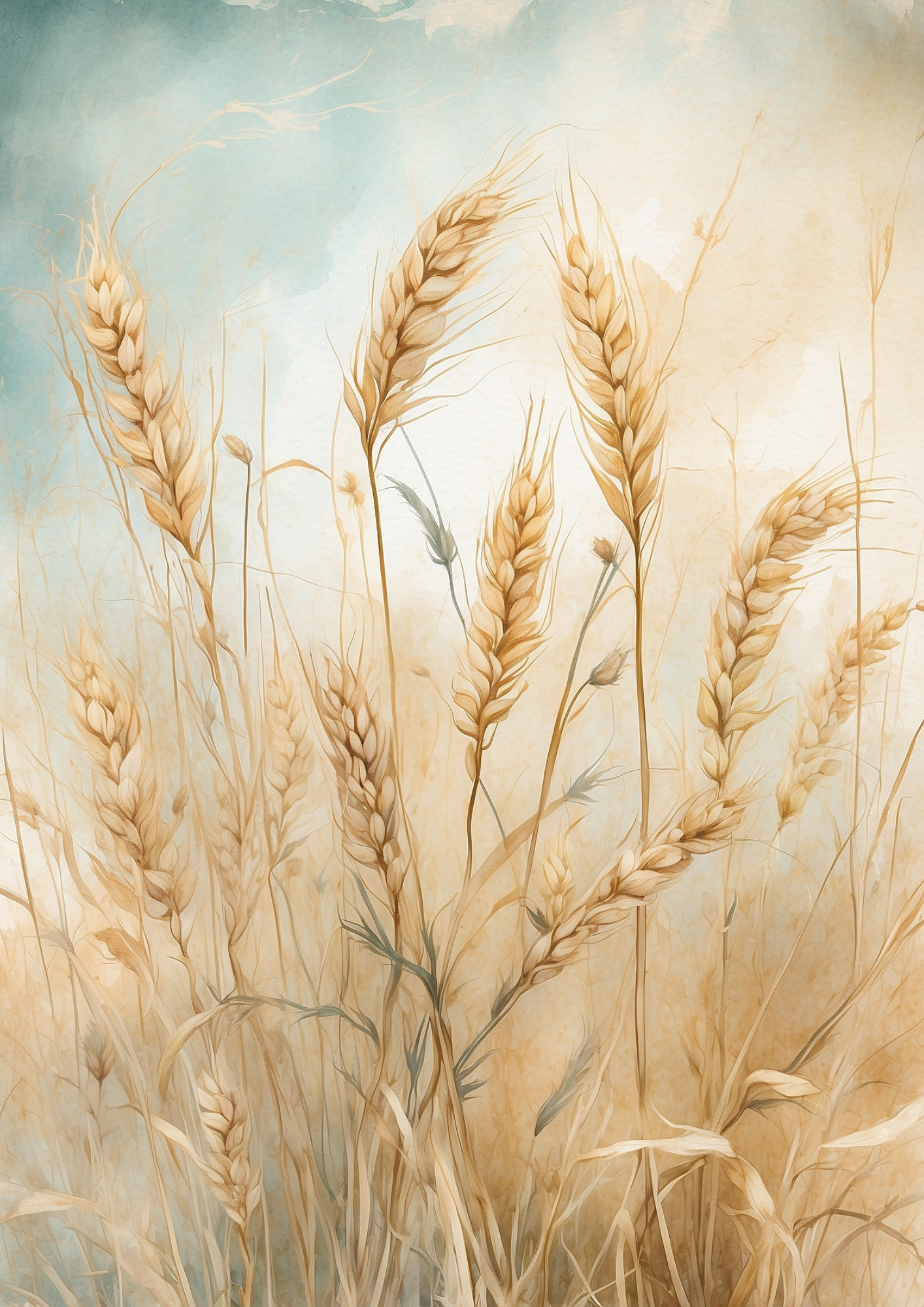 Sticker Sheet / Greeting Card – Wheat Journaling Background Full Cat. No. 5337