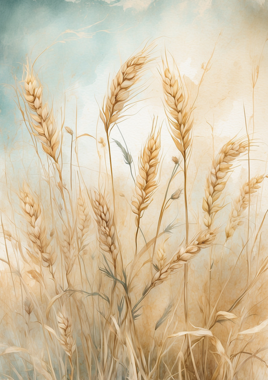Sticker Sheet / Greeting Card – Wheat Journaling Background Full Cat. No. 5337