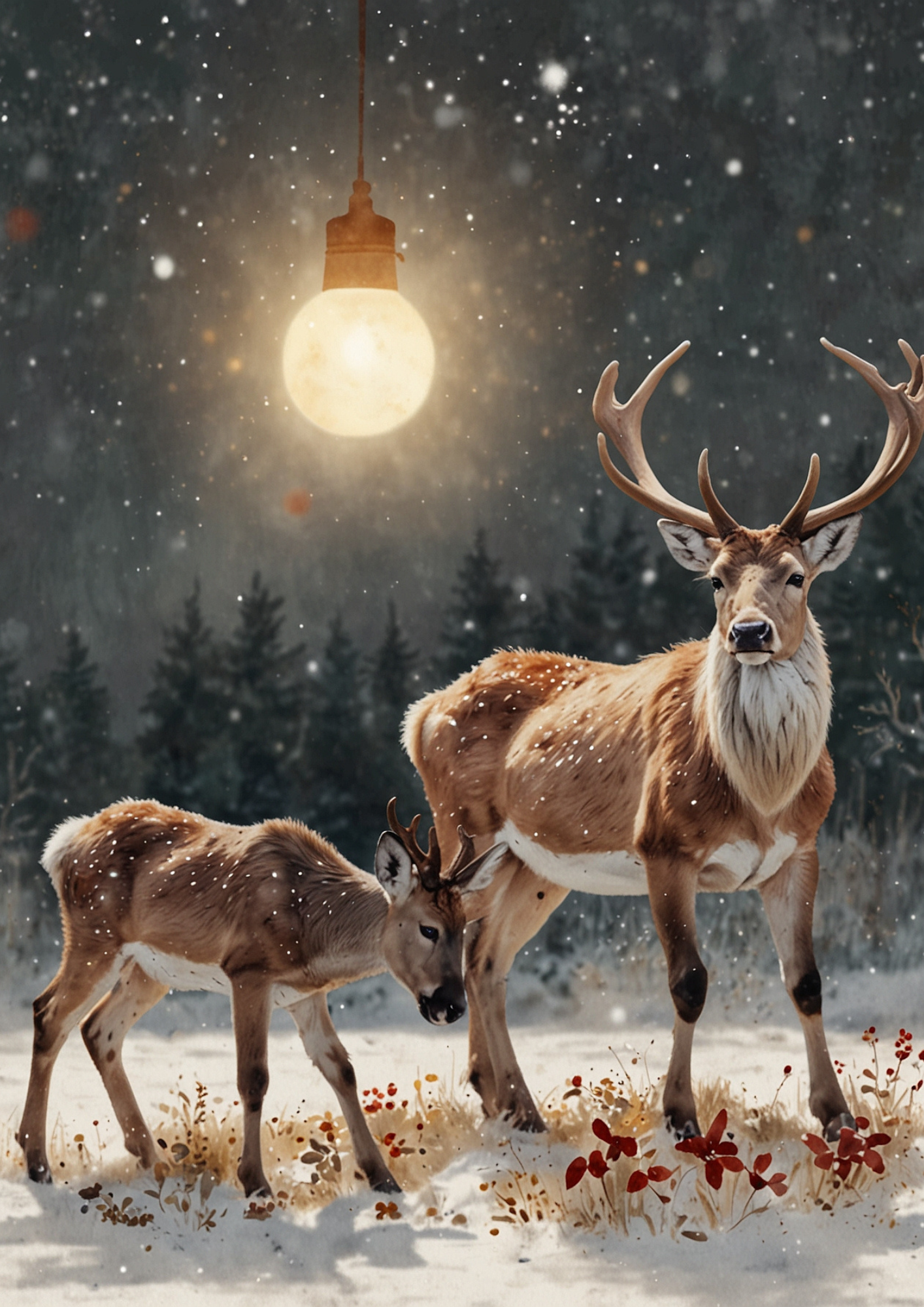 Sticker Sheet / Greeting Card – Reindeer Background For Journaling Full Cat. No. 5345